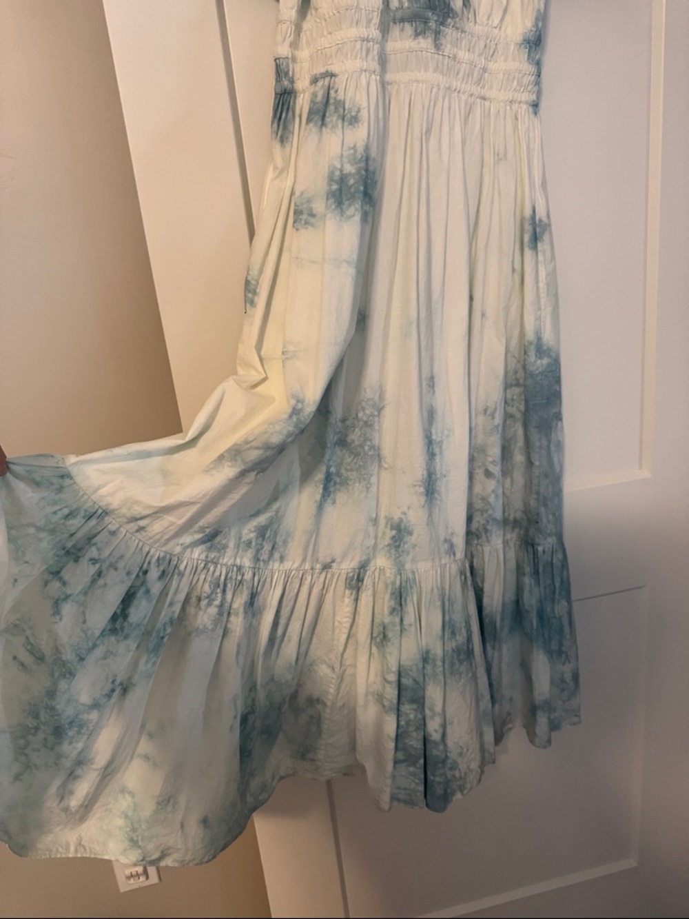 Ulla Johnson isla midi dress Blue Tie-Dye Puff Sleeve Maxi Dress - Picture 6 of 7